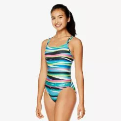 Speedo Women's Party Pattern Volt Back Swimsuit - 2022